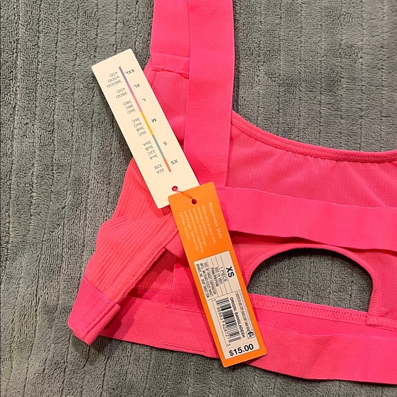 Pink Ribbed Sports Bra - Picture 3 of 3